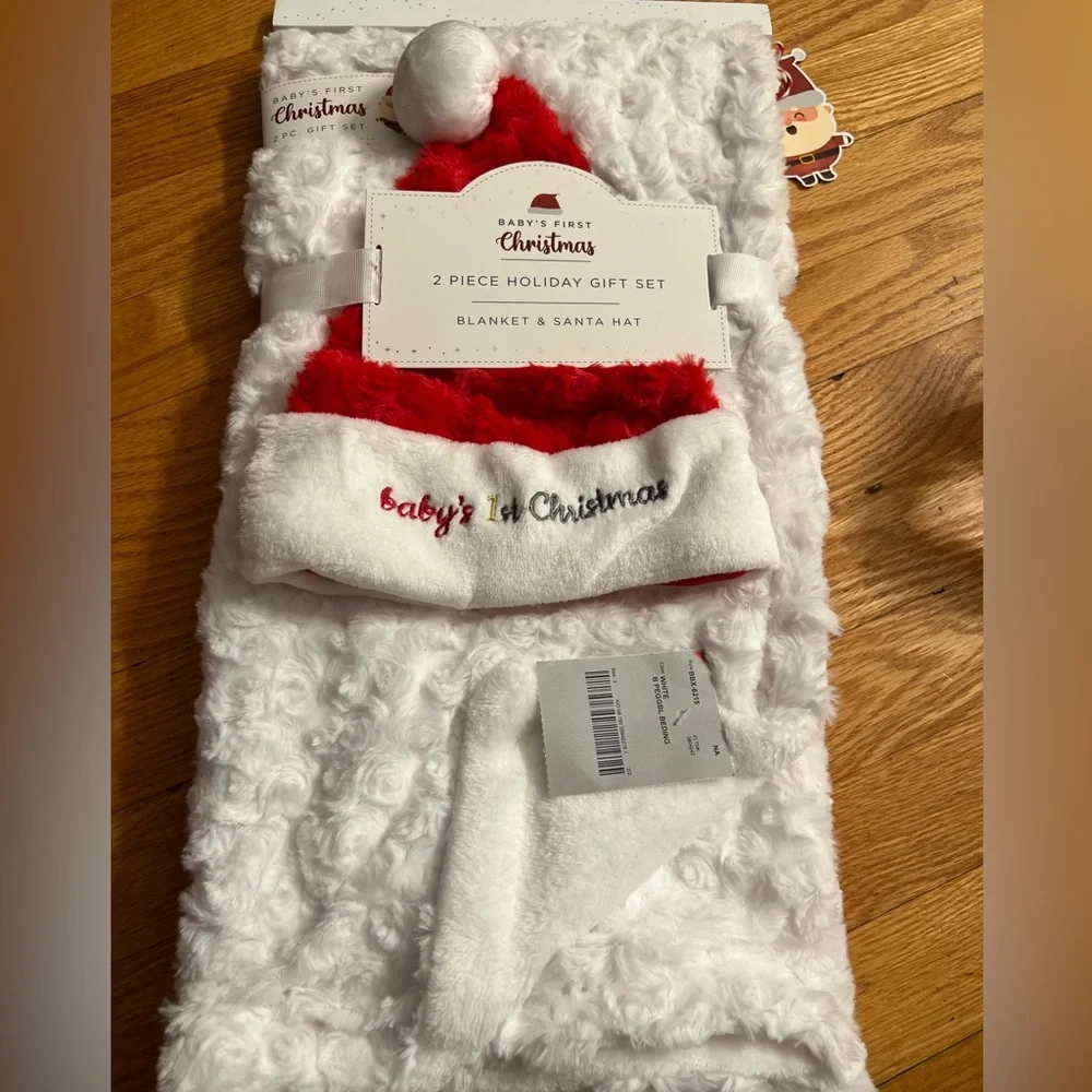 - - Baby blanket unisex & my first Christmas hat